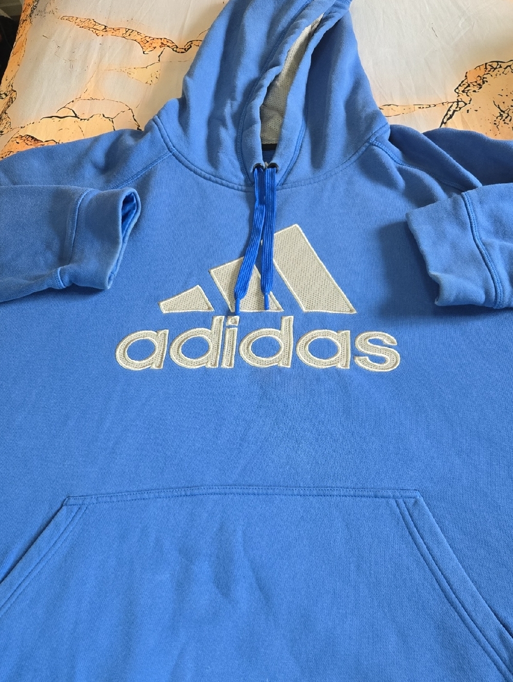 adidas Sky Blue Hoodie with White Logo